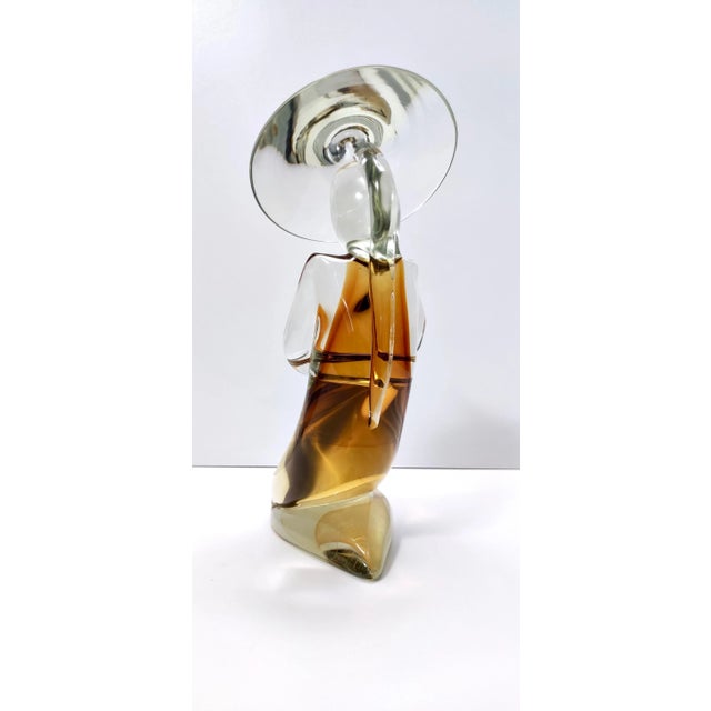 Decorative Chinese Figures in Amber Sommerso Glass by Archimede Seguso, 1960s, Set of 2 For Sale - Image 7 of 17