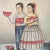 Wood Pair of Paintings of a Boy and a Girl For Sale - Image 7 of 10