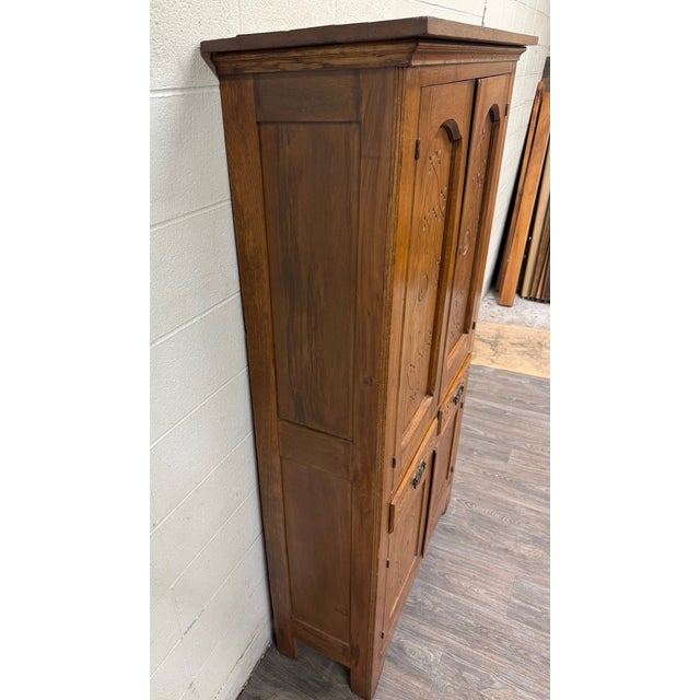 Victorian Antique Victorian Early American Quarter Sawn Oak Pie Safe For Sale - Image 3 of 16