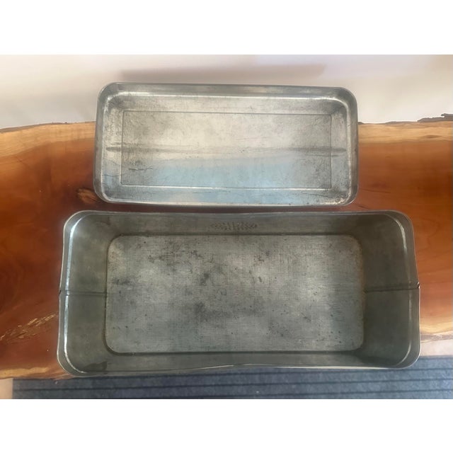 Vintage Mid-Century Floral Tin Bread Box With Red Lid For Sale In South Bend - Image 6 of 6