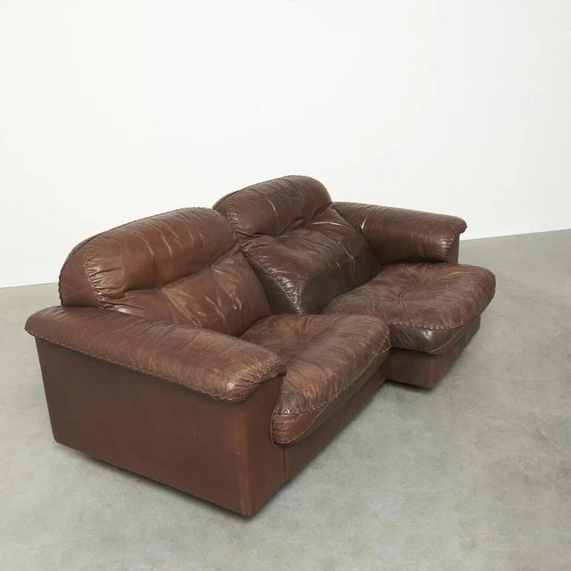 Brown Leather Adjustable Ds101 2-Seater Sofa from de Sede, 1970s For Sale - Image 8 of 13