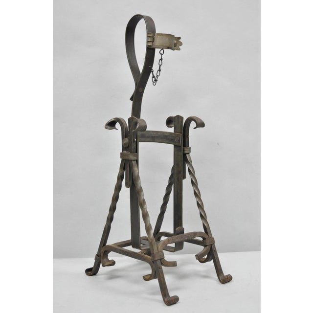 Early 20th Century Antique German Arts & Crafts Wrought Iron Asbach Uralt 3 L Brandy Pourer Server For Sale - Image 5 of 17