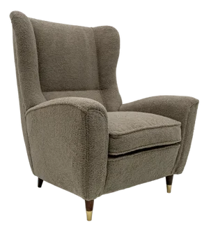 Mid-Century Modern Bouclè High Back Armchair by Isa Bergamo, 1950