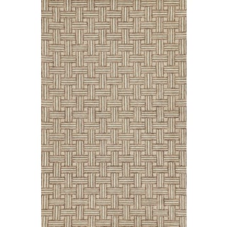 Erin Gates by Momeni Abbot Neutral Basket Pattern Wool Rug 9' X 12' For Sale
