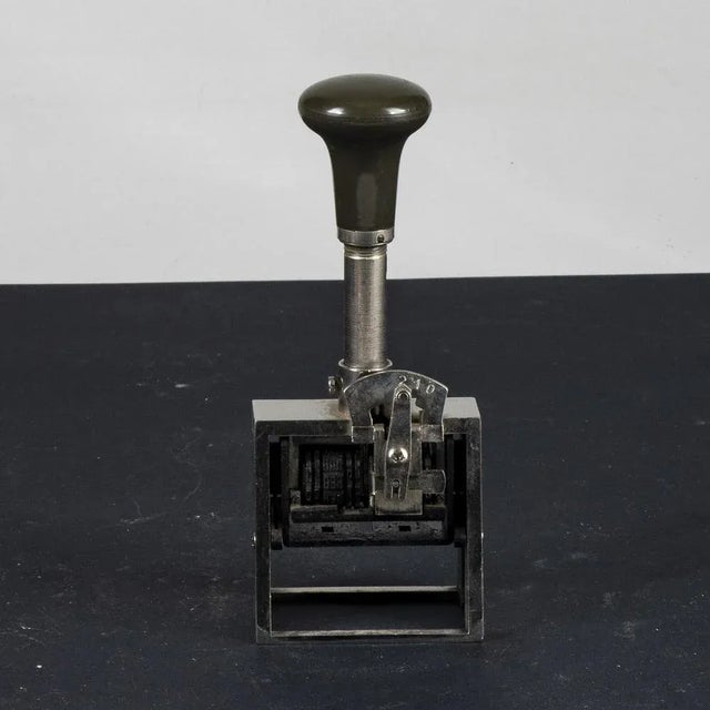 Vintage Plastic and Metal Number Stamp For Sale - Image 9 of 9