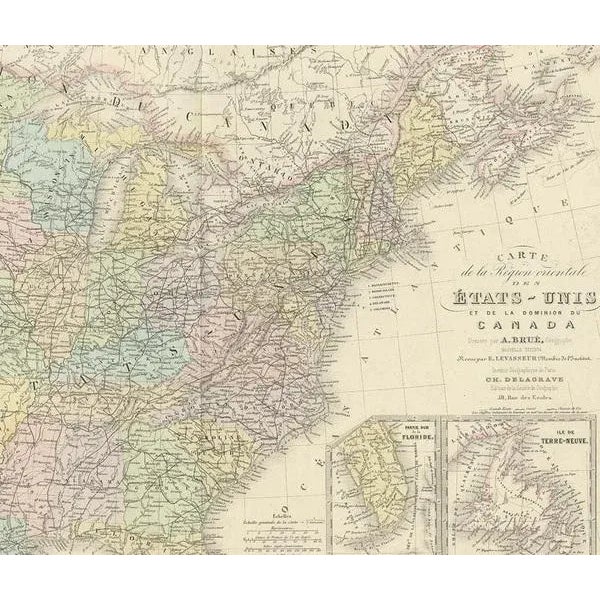 Antique Map of the Eastern United States by Levasseur, 1875 For Sale - Image 4 of 6