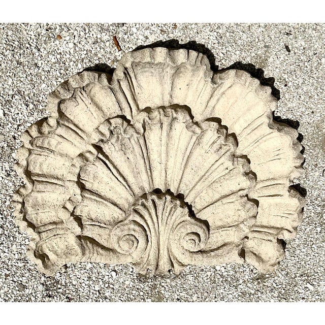 Mid-Century Modern Vintage Concrete Shell Wall Plaque For Sale - Image 3 of 17