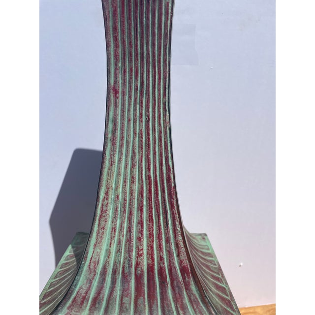 1980s Roman Style Brushed Bronze Steel Vase For Sale - Image 4 of 5
