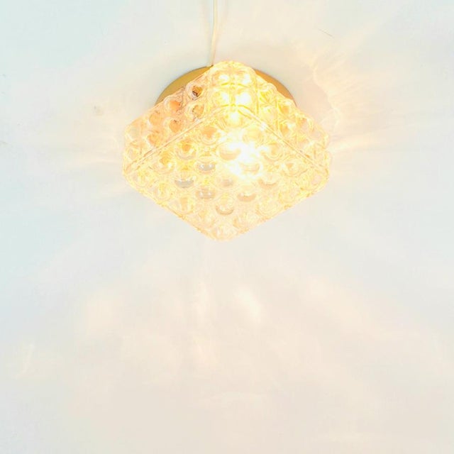 Metal Mid-Century Modern Amber Bubble Glass Wall Lights attributed to Helena Tynell for Limburg, 1970s For Sale - Image 7 of 10