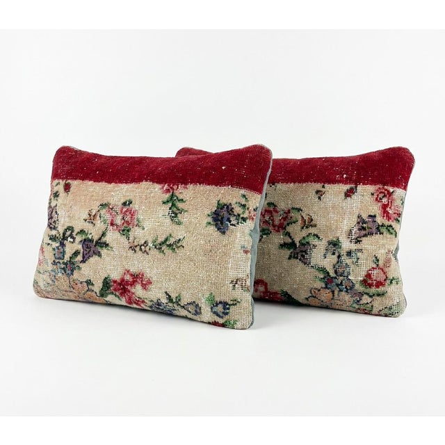 This beautiful 16'' x 24'' pillow cover set was made from authentic Turkish rug pieces. Bright colors of wool adorn the...