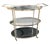 Modern Nickel Plated Arbor Three Tier Bar Cart. Features branch patterns on frame and handles. The top two tiers have...