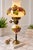 vintage "Gone with the Wind" (GWTW) style hurricane table lamp featuring raised, hand-painted floral motifs on milk glass...