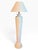 A striking vintage 1980s Sun 89 sculptural plaster floor lamp, featuring a tall, architectural column with layered...