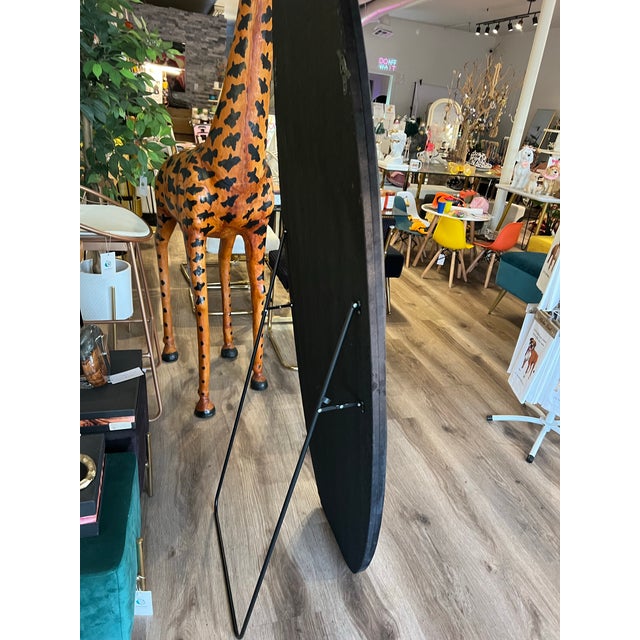 Textile Black Full Length Mirror 63” For Sale - Image 7 of 8