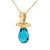 14K Yellow Gold and Blue Quartz Pacifier Pendant Necklace - 18" Inches For Sale - Image 4 of 5