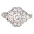 French Art Deco Diamond Ring Engagement Platinum Sz 6 Vintage Bridal Jewelry For Sale