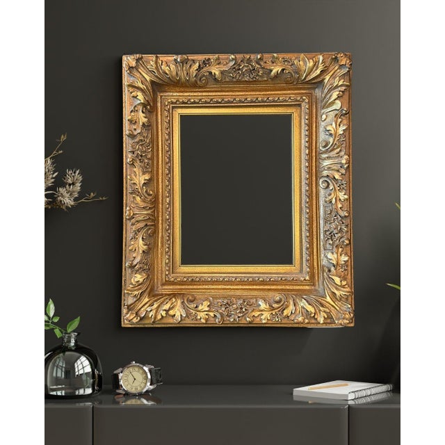 Rococo Vintage Rococo Baroque Style Gold Ornate Frame For Sale - Image 3 of 15