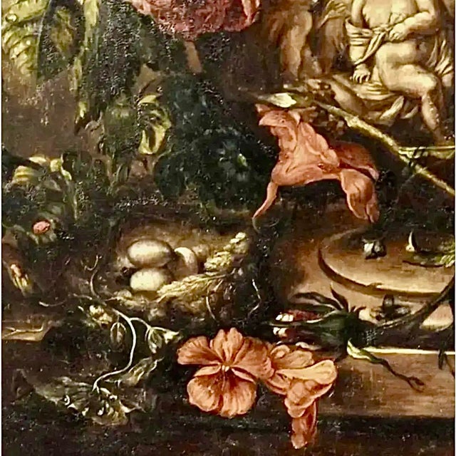 Floral Still Life Oil Painting, After Jan Van Huysum, Dutch (1682-1749) For Sale - Image 11 of 13