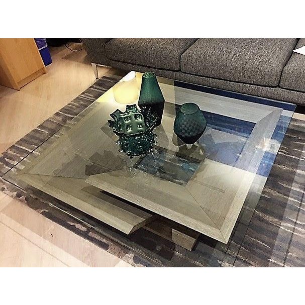 Oyster Gray Nautilus Cocktail Square with Glass For Sale - Image 8 of 12