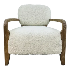 Modern White Faux Shearling Telluride Lounge Chair