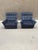 Vintage Space Age Blue Lounge Chairs On Wheels, 1970s, Set of 2 For Sale - Image 4 of 9