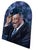 Large 12-foot tall artwork portrait of Duke Ellington oil painted on a canvas fixed to a wood folding screen featuring a...