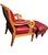 Empire and William IV Periods Inspired Vintage Red Leather Armchair & Ottoman For Sale - Image 10 of 12