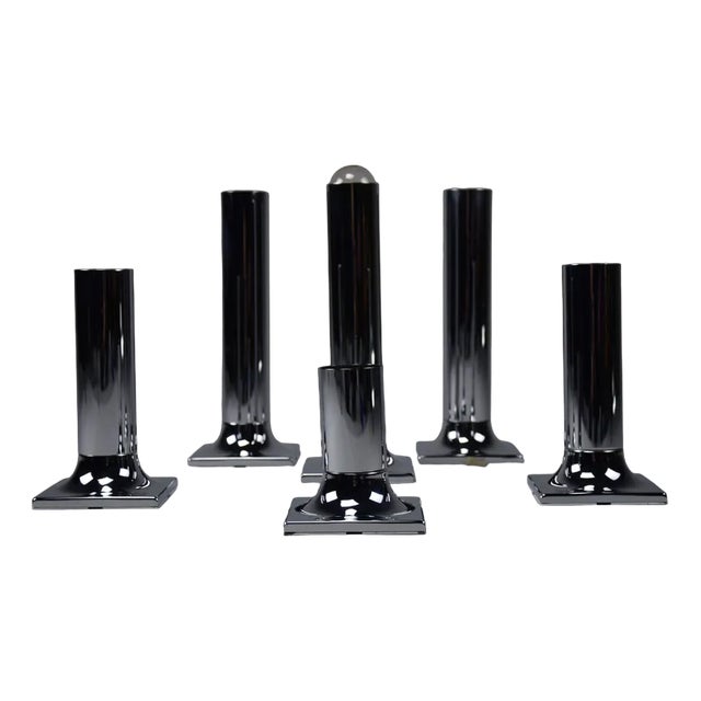 Chroome Ceiling Lamps attributed to Rolf Krüger for Staff, 1960s, Set of 6 For Sale