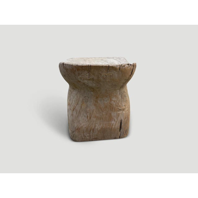 Andrianna Shamaris Sculptural Teak Wood Chair or Side Table For Sale - Image 10 of 18