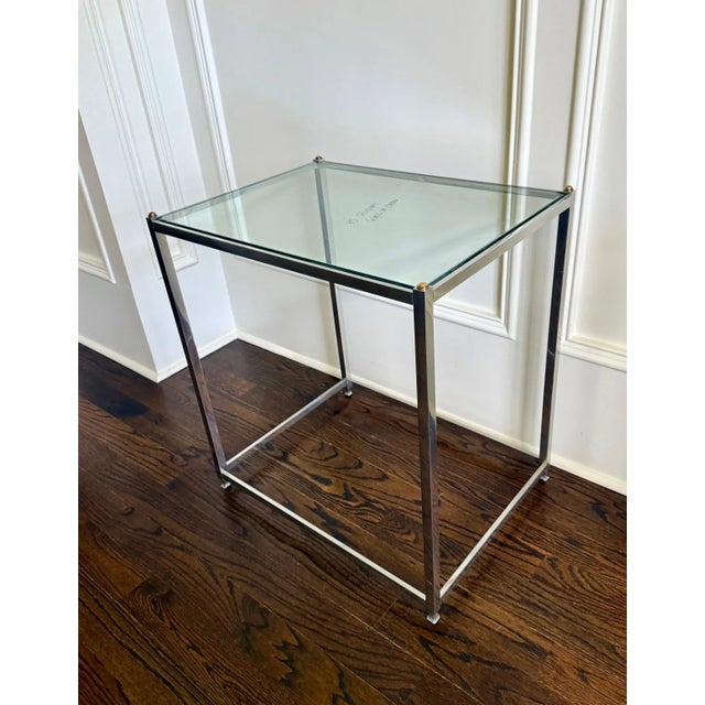 Late 20th Century Late 20th Century Aluminum Brass Side Table by John Vesey For Sale - Image 5 of 10