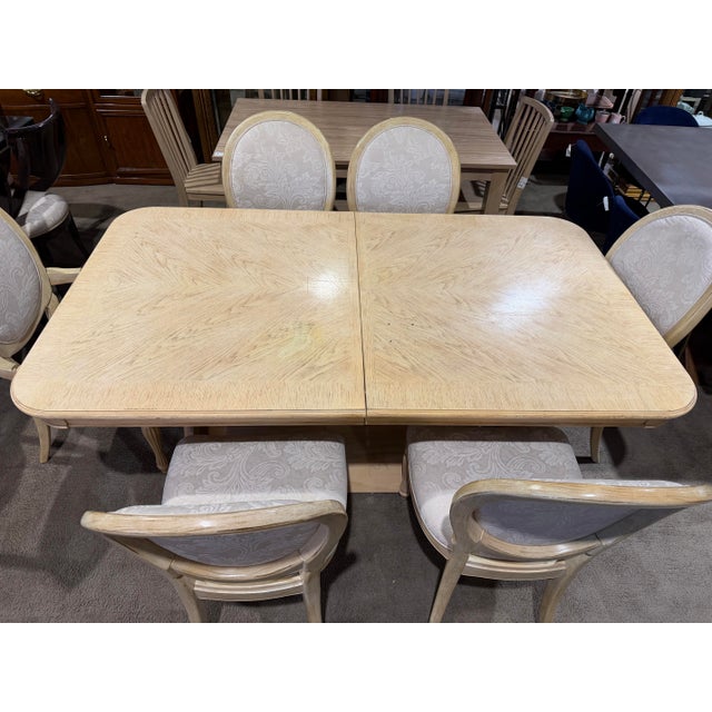 American Bernhardt Two Pedestal Dining Set - Eight Chairs For Sale - Image 3 of 9