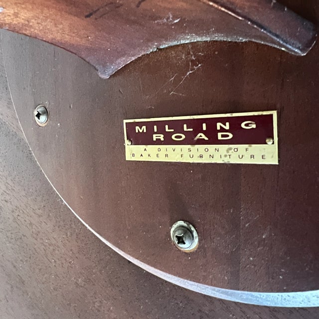 Late 20th Century Baker Milling Road Round Side Table With Pie Crust Scalloped Rim For Sale - Image 9 of 13