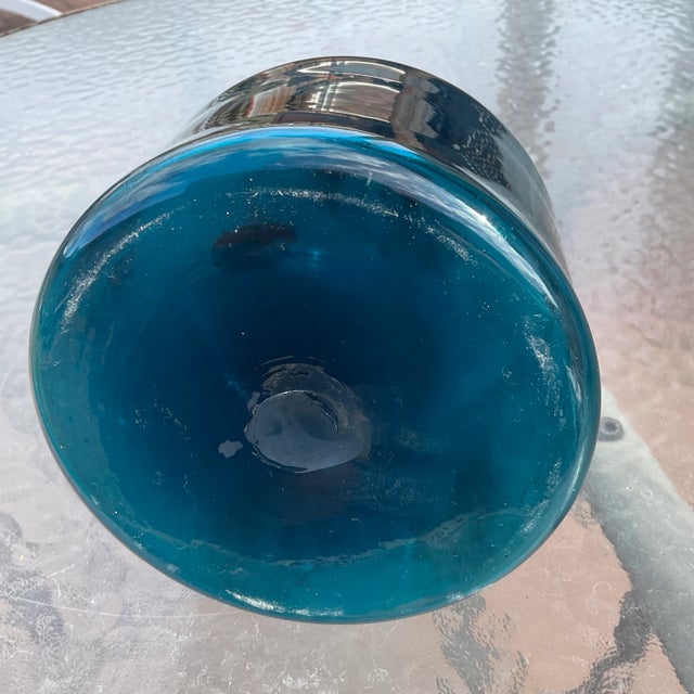 Empoli 1960s Teal Empoli Ewer/Pitcher For Sale - Image 4 of 4