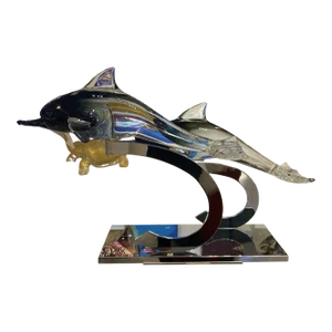 Twin Dolphins by Murano Glass Master Zanetti