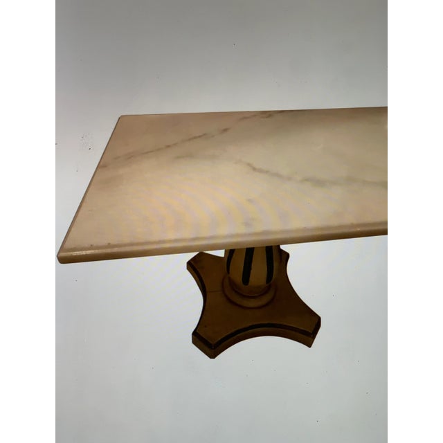 Traditional Traditional Style Painted Marble-Top Console Table For Sale - Image 3 of 6