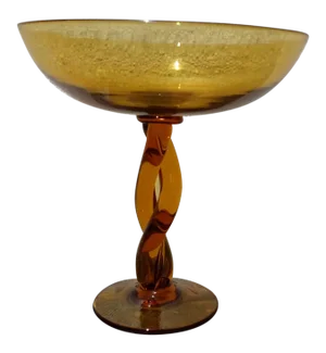 Vintage Amber Glass Compote