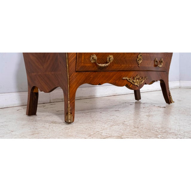 French Louis XV Style Marble Top Bronze Mounted Commode Chest For Sale - Image 12 of 18