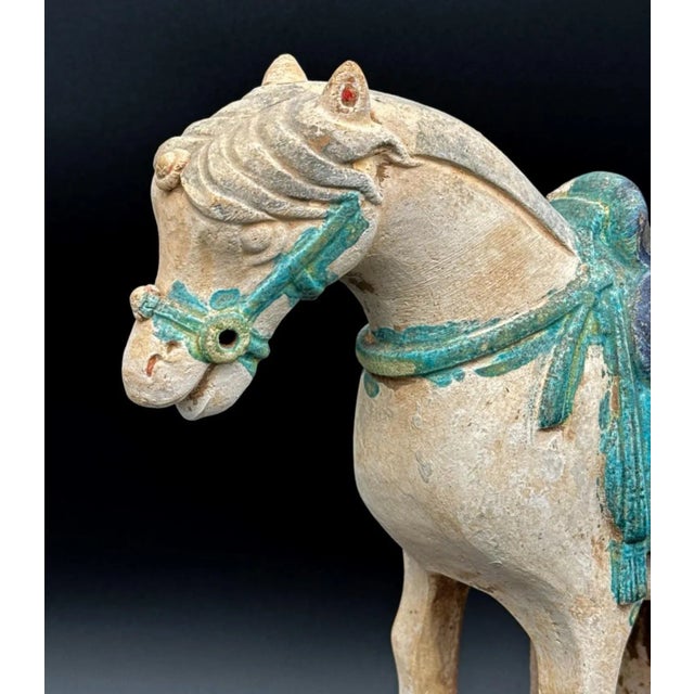 15th Century & Earlier Ming Dynasty Antique Chinese Pottery Horse Tomb Figure Sculpture For Sale - Image 5 of 10