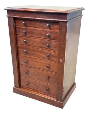 Miniature Wellington Chest of Drawers in Mahogany, 1880s