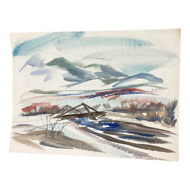 Sybil Rew Late 20th Century Colorado Mountain Landscape Painting For Sale