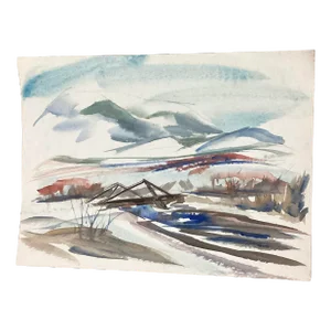 Sybil Rew Late 20th Century Colorado Mountain Landscape Painting