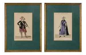 French Costume Engravings, Martinet C.1830s - a Pair