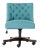 Tufted Linen Swivel Desk Chair in Light Blue For Sale - Image 9 of 9