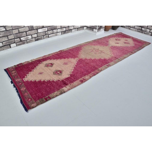 Burnt Orange Antique Runner For Sale - Image 4 of 10