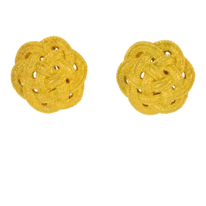 Ungaro Paris Braided Gilt Metal Pair of Clip Earrings