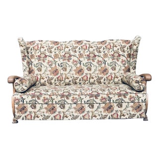 High Wing Back 3-Seater Sofa, 1900s For Sale