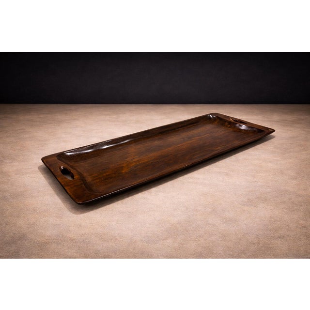 Mid-Century Modern Brazilian Mid-Century Modern Tray in Rosewood, Jean Gillon, 1960s For Sale - Image 3 of 9