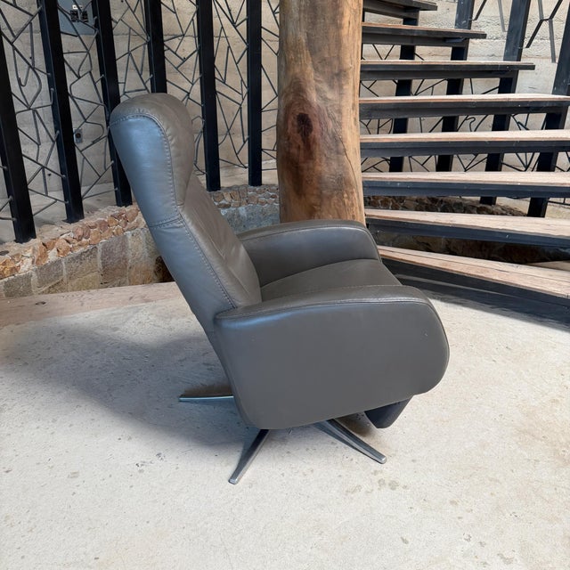 Ergonomic Leather Recliner Made in Norway by I M G Scandinavian Modern For Sale - Image 13 of 17