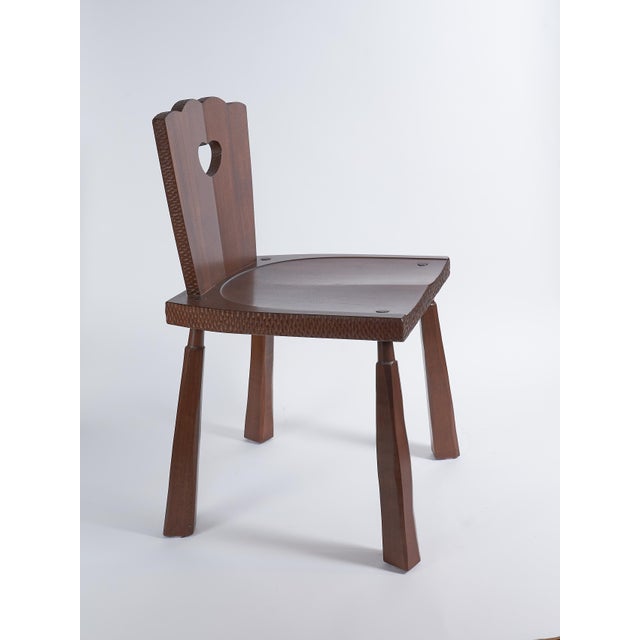 Burnt Umber Artisan Dining Chair in Sapele With Carved Edge Detailing. Designed and Crafted by Val Khvan. For Sale - Image 8 of 11