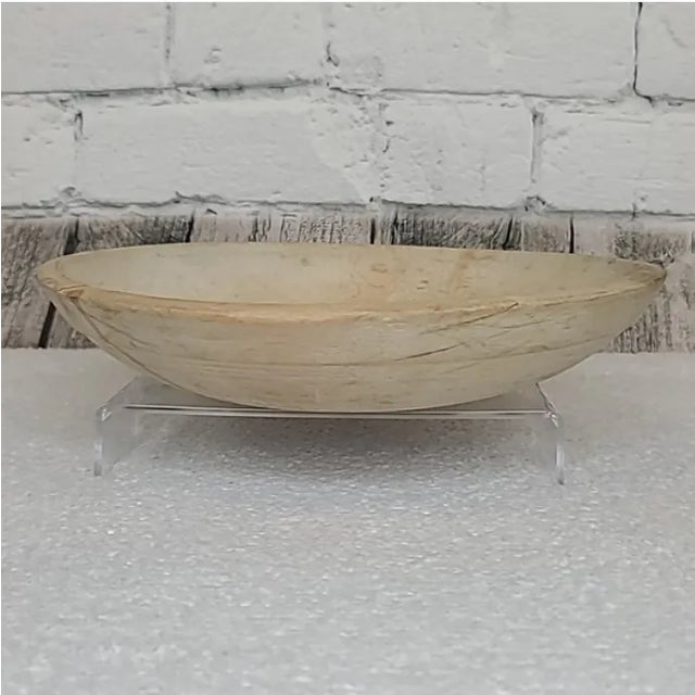 Mid-Century Modern Mid-Century Modern Wooden Large Hand Carved Dough/Salad Bowl For Sale - Image 3 of 12